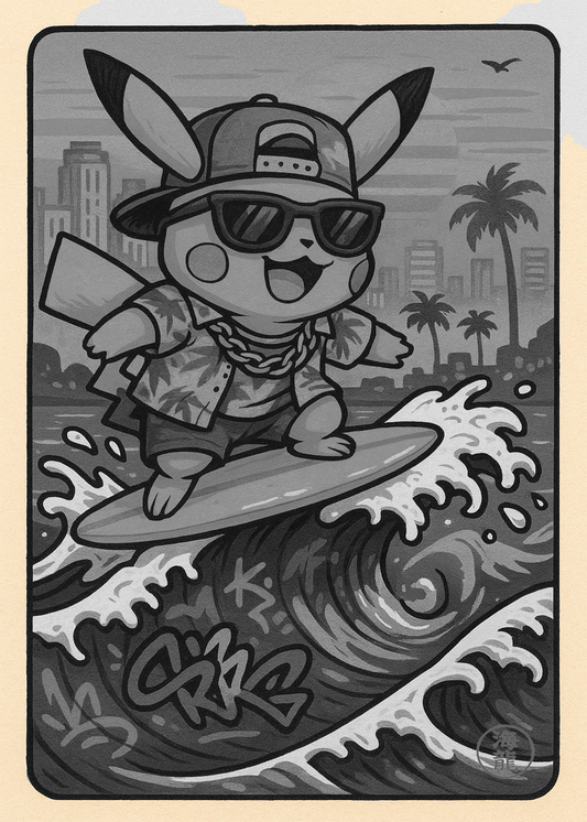 Pikachu Surfing in Miami (Sold out)