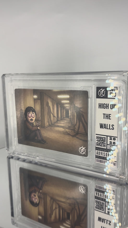 "High on the walls"